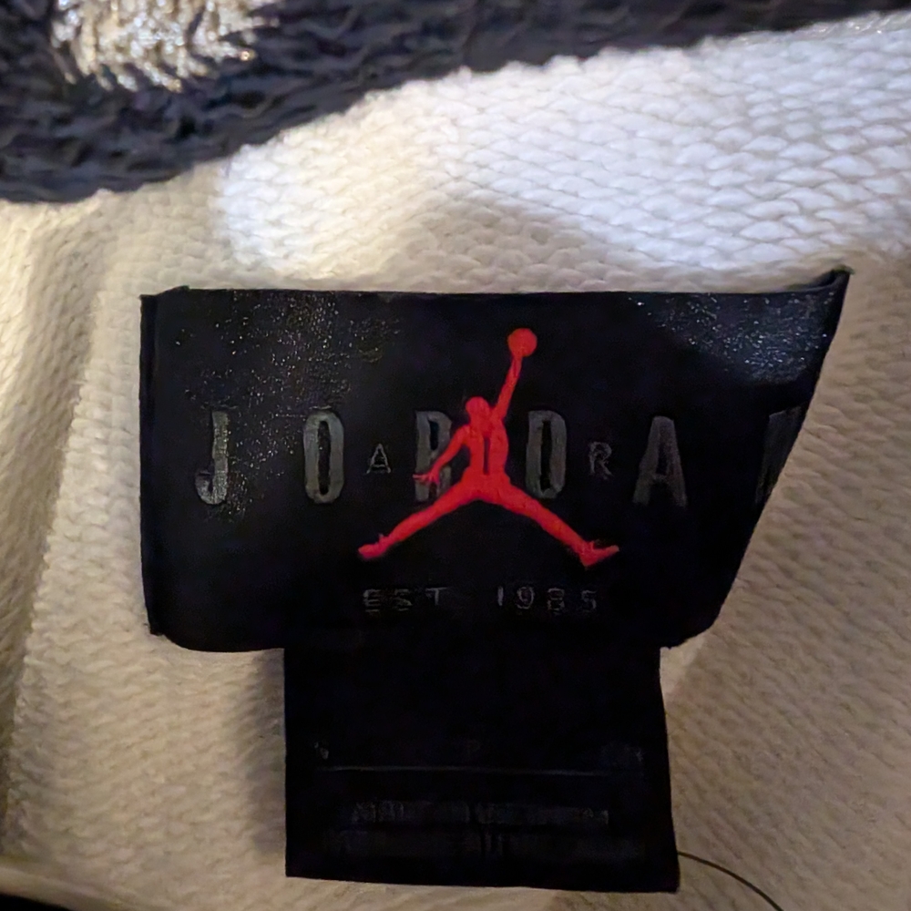Jordan Nike Flight Color Block Hoodie in White, Burgundy, and Black, Small - Picture 7 of 7